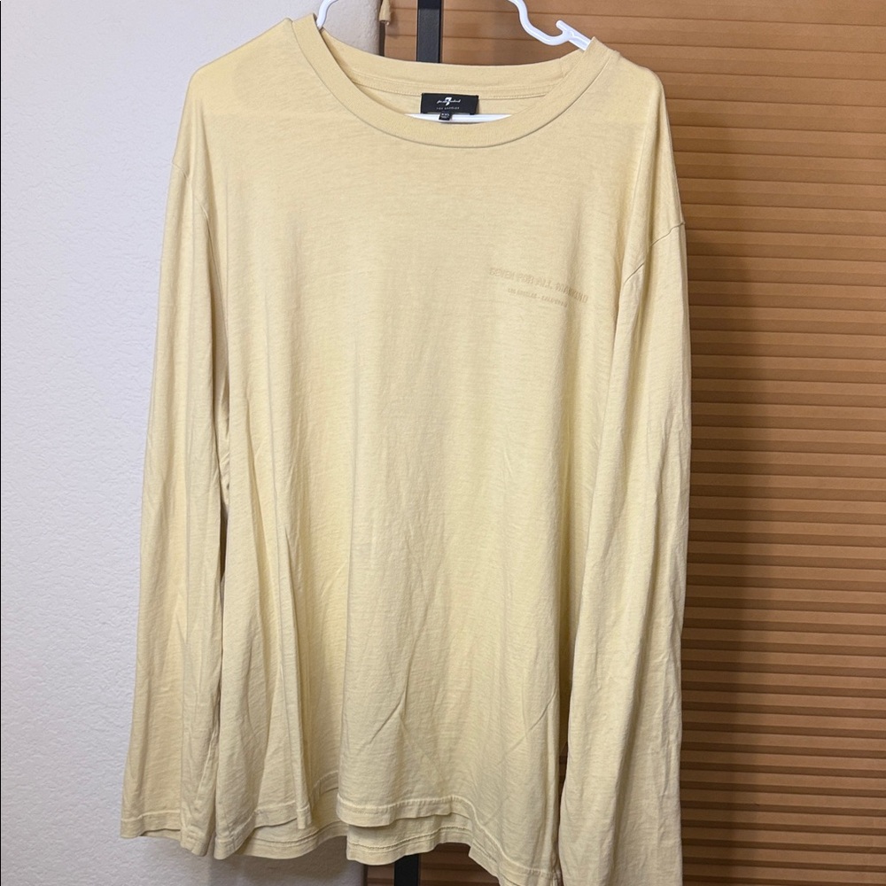 Men’s 7 For All Mankind Soft Yellow Long Sleeve Tee